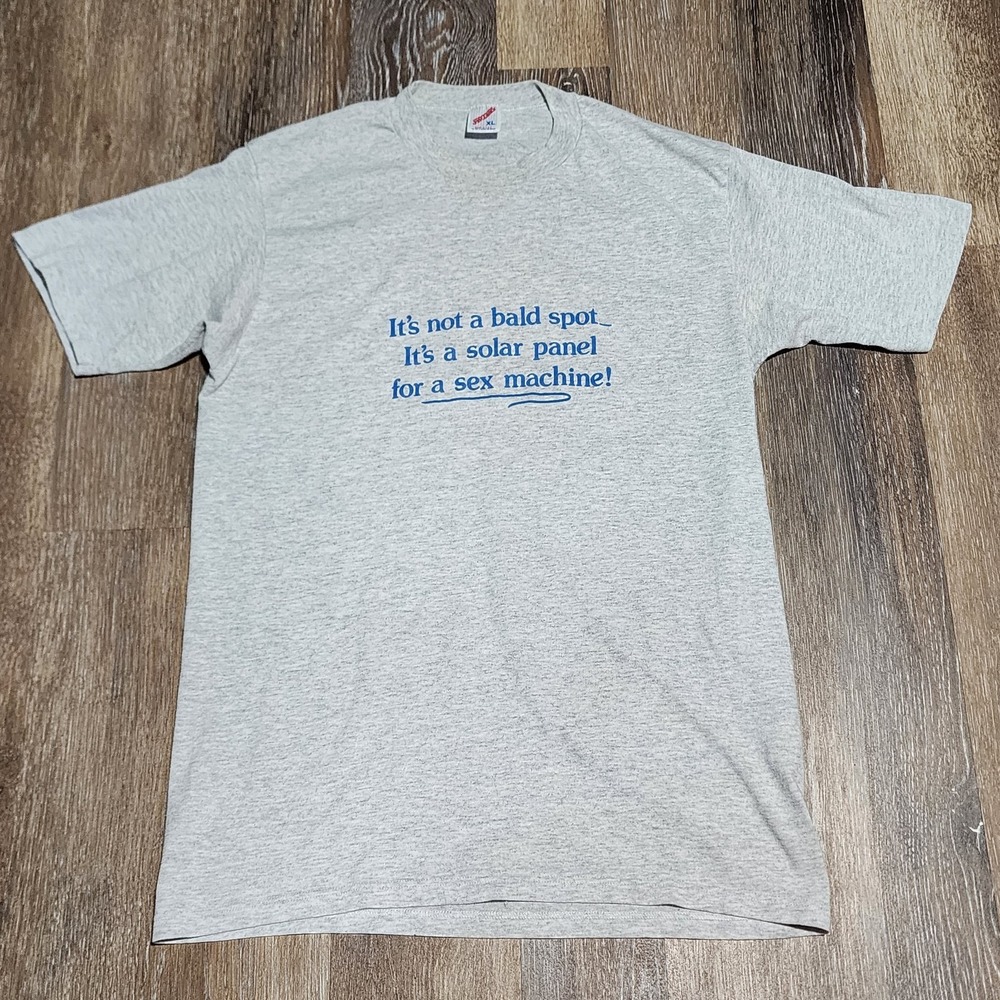 VTG Jerzees Bald Spot Solar Sex Machine Funny 90s T-shirt‎ XL Fits Small Medium
